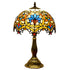 Traditional Tiffany Flower Gemstone Stained Glass 1-Light Table Lamp For Living Room