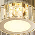 Modern Luxury Stainless Steel Radiant Prismatic Crystal Acrylic Shade LED Flush Mount Ceiling Light For Living Room