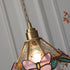 Traditional Vintage Cone Butterfly Brass Glass 1-Light Pendant Light For Living Room