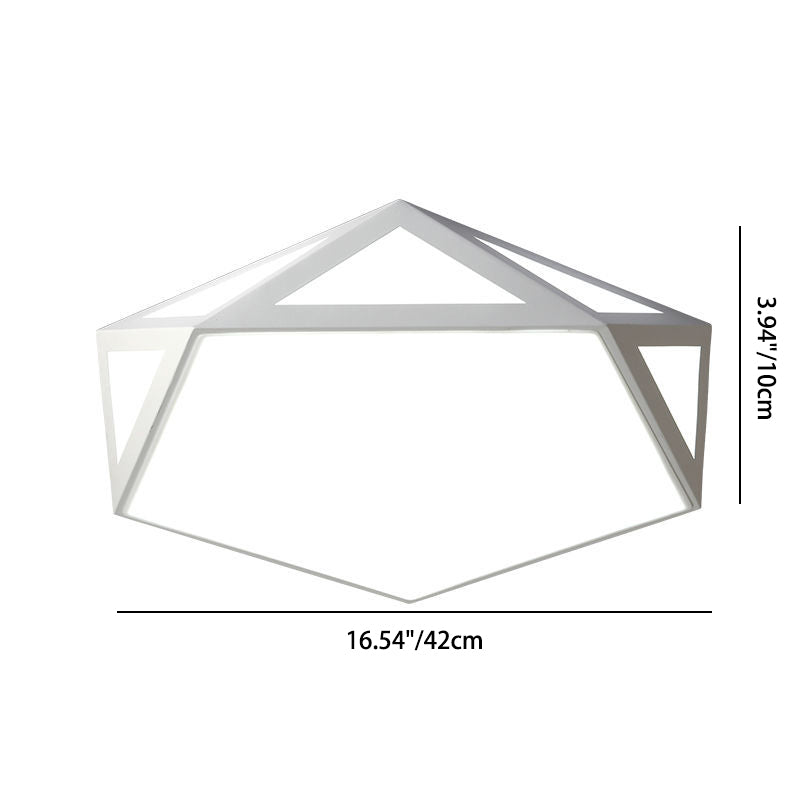 Modern Simplicity Openwork Diamond Acrylic Shade LED Flush Mount Ceiling Light For Living Room