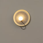 Contemporary Nordic Disc Orb Iron Glass 1-Light Wall Sconce Lamp For Living Room