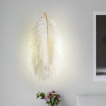 Contemporary Creative Ostrich Feather Design 1-Light Wall Sconce Lamp For Living Room