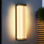 Modern Minimalist Waterproof Rectangular Stainless Steel Acrylic LED Outdoor Wall Sconce Lamp For Outdoor Patio