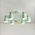 Contemporary Scandinavian Branch Cylindrical Cup Wood Iron 6/8 Light Chandelier For Living Room