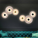 Modern Minimalist Round Copper Marble LED Wall Sconce Lamp For Bedroom