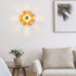 Modern Minimalist Round Square Clover Copper Glass 1-Light Wall Sconce Lamp For Bedroom