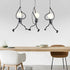 Contemporary Creative Hanging Figurine Iron Resin 1/3 Light Chandelier For Living Room