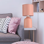 Modern Minimalist Cylindrical Cone Ceramic Fabric 1-Light Table Lamp For Bedroom