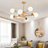 Modern Mid-century Rubberwood Branch Frame Glass Magic Bean 6/8/12-Light Chandelier For Bedroom