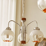 Contemporary Vintage Pod Iron Glass 3/4/5 Light Chandelier For Living Room