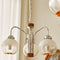 Contemporary Vintage Pod Iron Glass 3/4/5 Light Chandelier For Living Room