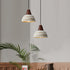 Contemporary Vintage Dome Brass Wood Ceramic 1-Light Pendant Light For Living Room