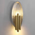 Contemporary Luxury Oval Gold Foil Texture Metal Tube 2-Light Wall Sconce Lamp For Dining Room
