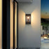 Contemporary Industrial Waterproof Solar Stainless Steel Cylinder Glass 1-Light Wall Sconce Lamp For Outdoor Patio