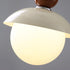 Modern Minimalist Round Globe Hooded Iron Glass 1-Light Pendant Light For Bedroom