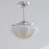 Contemporary Scandinavian Cream Round Iron Glass 1-Light Pendant Light For Living Room