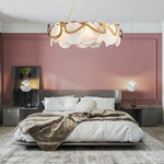 Contemporary Luxury Iron Frame Glass Disc 8/10-Light Chandelier For Bedroom