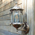 Traditional European Hexagonal Aluminum Watermarked Glass 1-Light Wall Sconce Lamp For Outdoor Patio