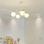 Modern Minimalist Cream Bow Round Ball Hardware Glass 4/5/6/8 Light Chandelier For Living Room