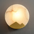 Modern Luxury Round Full Copper Marble 1-Light Wall Sconce Lamp For Living Room