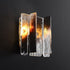 Modern Luxury Rectangle Copper Glass 1-Light Wall Sconce Lamp For Living Room