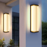 Modern Minimalist Waterproof Rectangular Stainless Steel Acrylic LED Outdoor Wall Sconce Lamp For Outdoor Patio