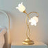 Modern Art Deco Floral Iron Glass 2-Light Table Lamp For Living Room