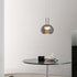 Modern Minimalist Striped Round Aluminum Glass LED Pendant Light For Living Room