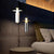 Contemporary Nordic Liftable Cylinder Aluminum Crystal Glass Lens LED Pendant Light For Living Room