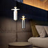 Contemporary Nordic Liftable Cylinder Aluminum Crystal Glass Lens LED Pendant Light For Living Room