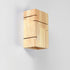 Contemporary Scandinavian Rectangular Rubberwood 2-Light Wall Sconce Lamp For Bedroom