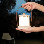 Contemporary Simplicity Portable Imitation Leather Acrylic Cylinder LED Night Light Camping Light For Outdoor Patio