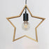 Contemporary Creative Solid Wood Pentagram Star 1-Light Pendant Light For Living Room