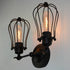 Contemporary Industrial Iron Frame 1/2-Light Wall Sconce Lamp For Living Room