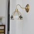 Modern Art Deco Four-Leaf Clover Brass Round Glass Shade 1-Light Wall Sconce Lamp For Bedroom