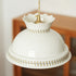 Traditional Japanese Brass Printed Ceramic Bowl-Shaped 1-Light Pendant Light For Living Room