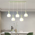 Contemporary Creative Cream Glass Flower Bud Iron 3/5-Light Island Light Chandelier For Bedroom