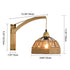 Traditional Vintage Half Round Wood Iron Hemp Rope 1-Light Wall Sconce Lamp For Bedroom