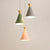 Contemporary Creative Macaron Cone Horn Hardware Rubber Solid Wood 1-Light Pendant For Living Room