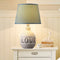 Modern Minimalist Round Ceramic Base Fabric 1-Light Table Lamp For Bedroom