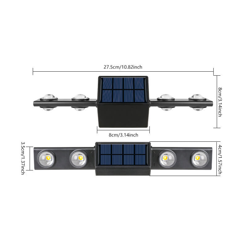 Modern Minimalist Solar Long Triangle ABS PC LED Outdoor Wall Sconce Lamp For Garden