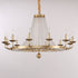 Contemporary Luxury Iron Round Frame Candelabra Crystal Bead 6/8/10/12-Light Chandelier For Living Room