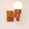 Traditional Vintage Wood Beam Glass Ball Shade 1-Light Wall Sconce Lamp For Living Room