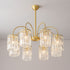 Modern Minimalist Branch Cylinder Full Copper Crystal 4/5/8 Light Chandelier For Living Room