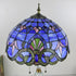 Traditional Tiffany Vintage Baroque Round Stained Glass 2-Light Table Lamp For Bedroom