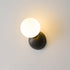 Modern Minimalist Orb All Copper Glass 1-Light Wall Sconce Lamp For Bedroom
