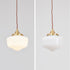 Contemporary Nordic Brass Glass 1-Light Pendant Light For Living Room