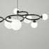 Modern Mid-century Copper Round Frame Glass Magic Bean 5/7/9-Light Molecular Light Chandelier For Living Room