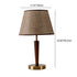 Traditional Vintage Fabric Round Shade Wood Metal Base 1-Light Table Lamp For Bedroom