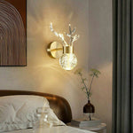 Contemporary Creative Acrylic Antler Bubble Crystal Ball LED Wall Sconce Lamp For Living Room